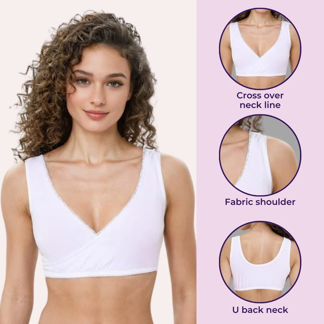 Ladies Plunge Bra White, Black & Skin