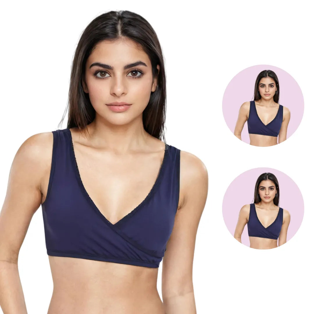 Plunge Bra For Women Navy Blue Pack Of 2