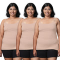 Plus Size Adjustable Strap Camisole Skin Pack Of 3