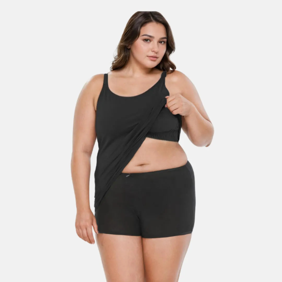 Plus Size Cami With Shelf Bra Black Pack Of 1