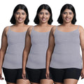 Plus Size Camisoles With Adjustable Straps Grey Pack Of 3