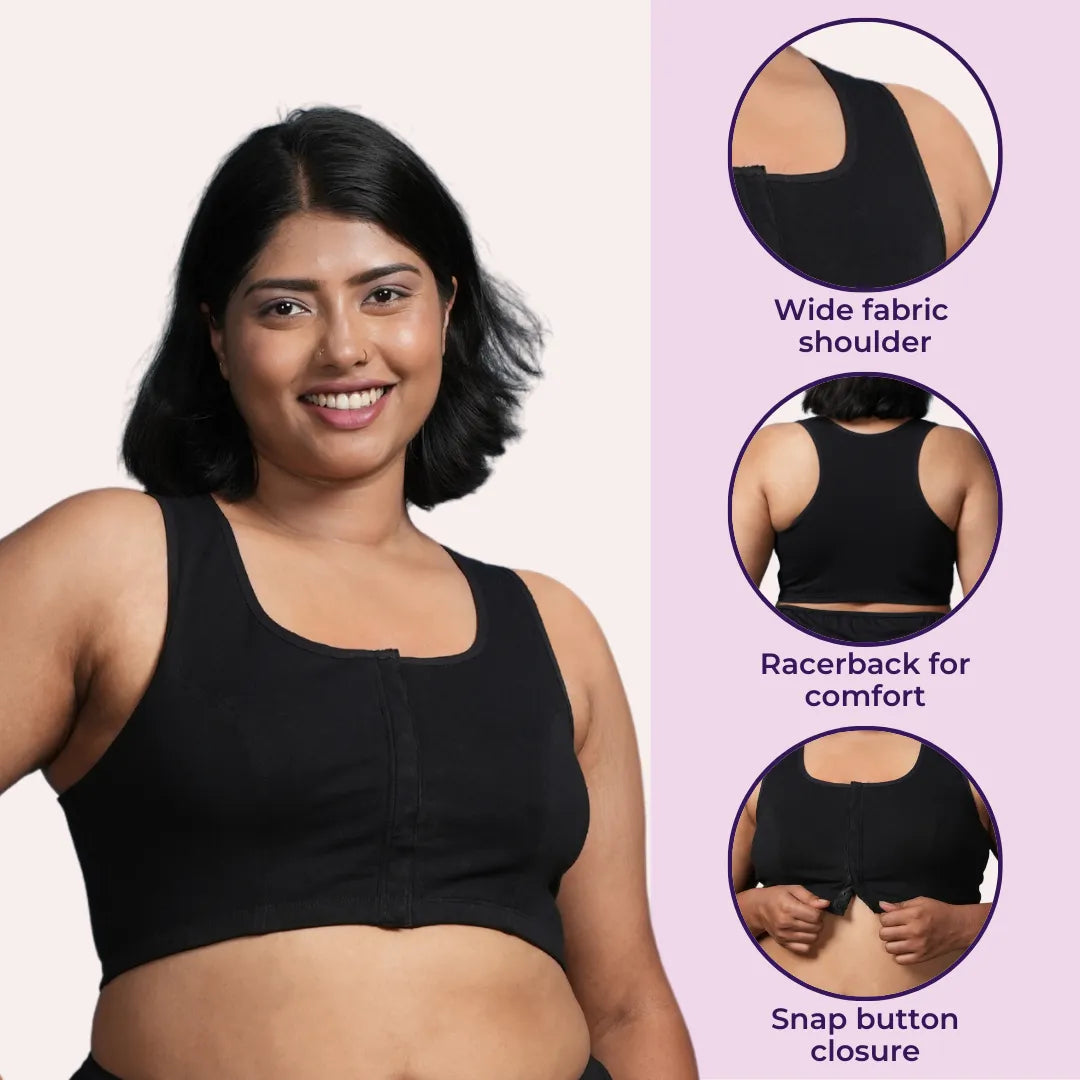 Plus Size Front Open Cotton Bra Features