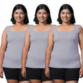 Plus Size Inner Tank Tops For Women Grey Pack Of 3