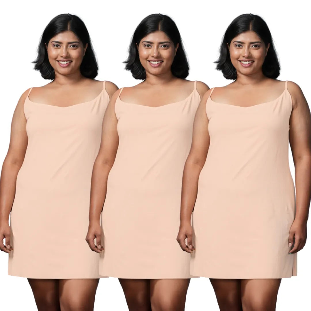 Plus Size Kurta Inner Slip Skin Pack Of 3