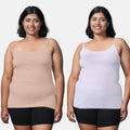 Plus Size Adjustable Strap Camisole White & Skin