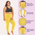 Plus Size Ankle Length Leggings - Yellow