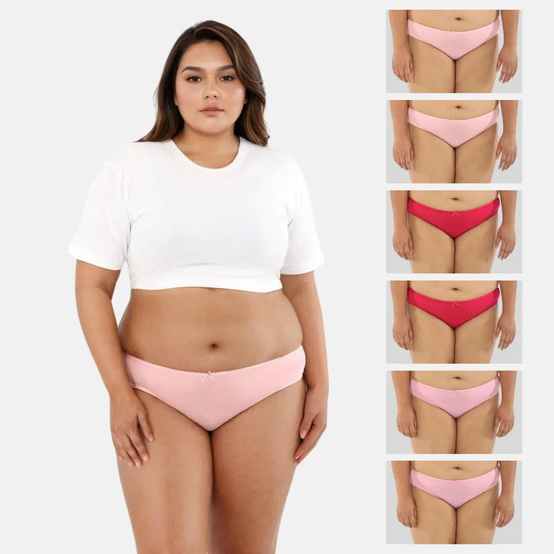 Plus Size Bikini - Peach,Dark Pink & Light Pink