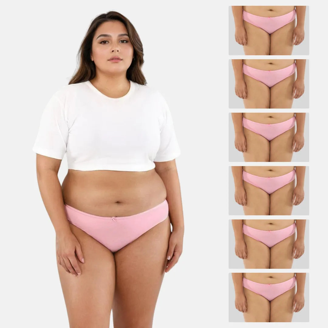 Plus Size Bikini Briefs _ Light Pink