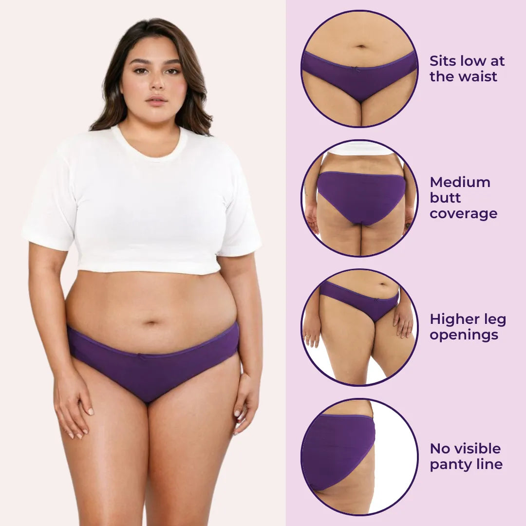 Plus Size Bikini Briefs _ Magenta