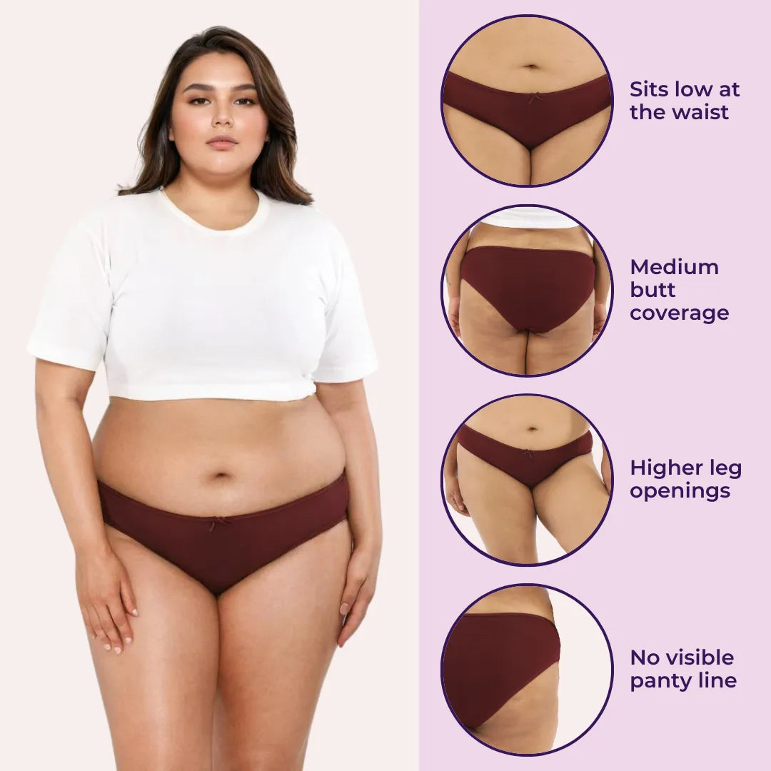 Plus Size Bikini Panties _ Wine