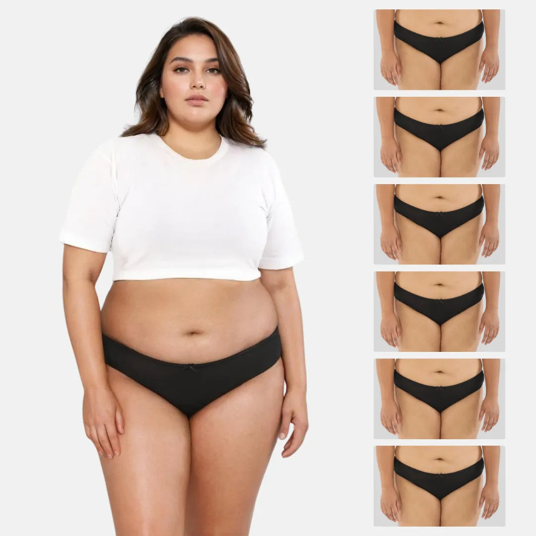 Plus Size Bikini Underwear - Black 