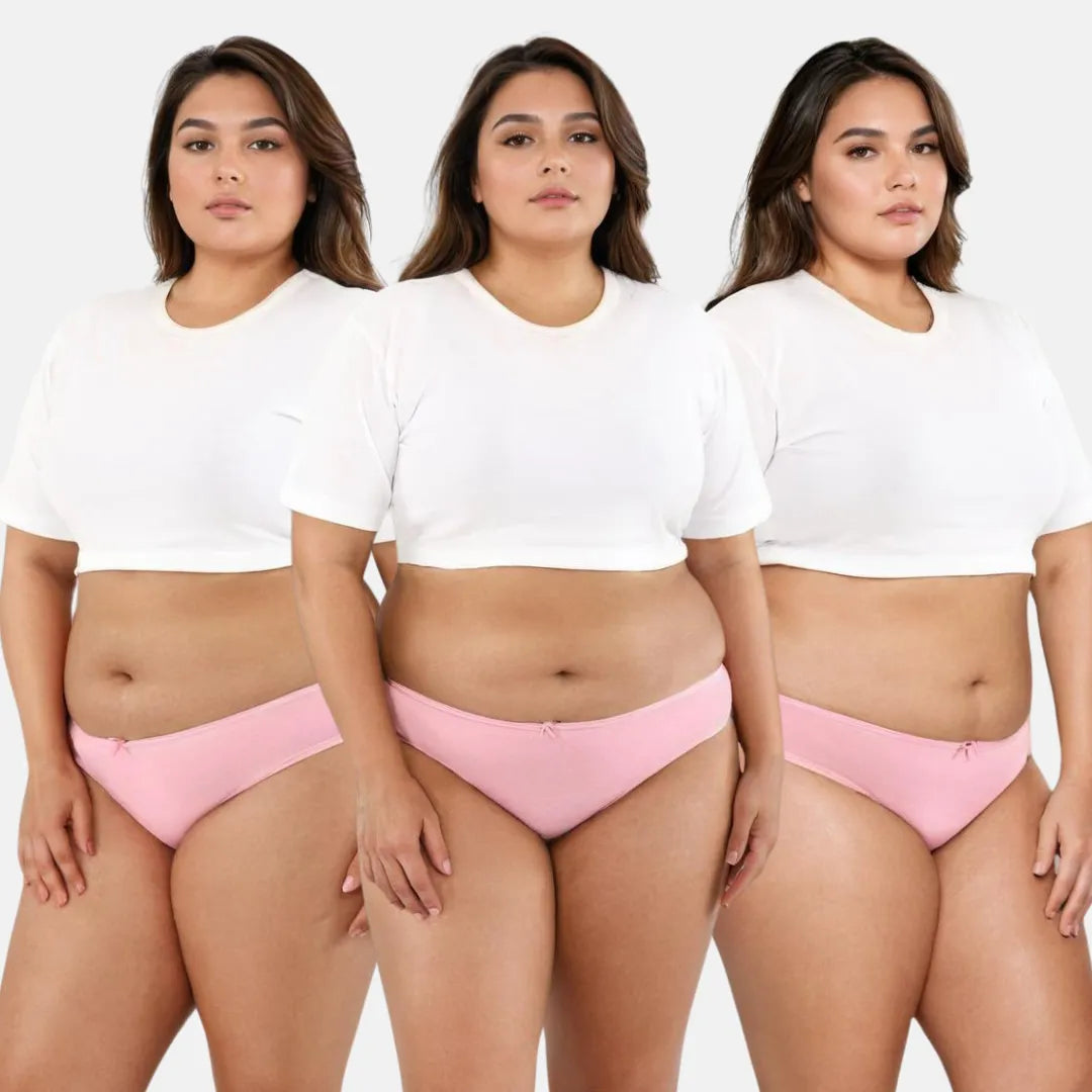 Plus Size Bikini Underwear - Light Pink