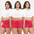 Plus Size Boyshort Underwear - Dark Pink