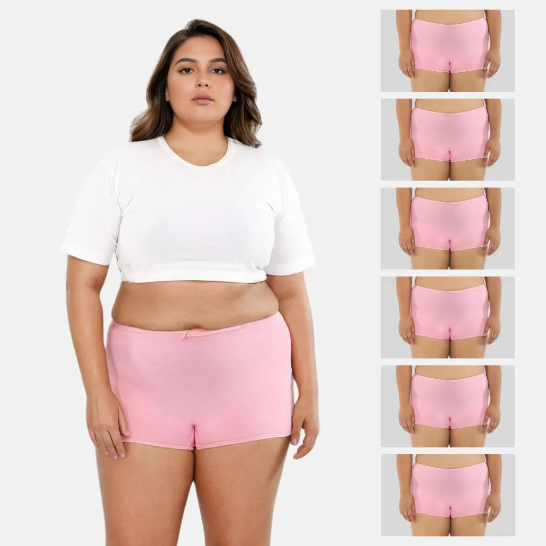 Plus Size Boyshorts Cotton - Light Pink