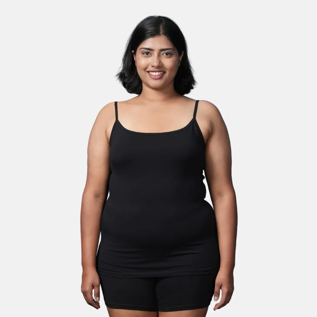 Plus Size Camisoles With Adjustable Straps Black