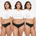Plus Size Cotton Bikini Panties - Black
