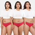 Plus Size Cotton Bikini Underwear - Dark Pink