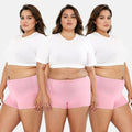 Plus Size Cotton Boyshort Underwear - Light Pink