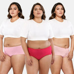 Plus Size Hipster Panties _ Dark Pink, Light Pink & Peach
