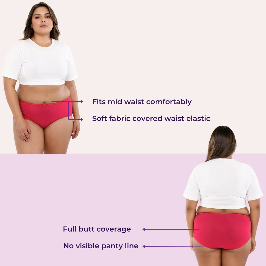 Plus Size Hipster Underwear _ Dark Pink