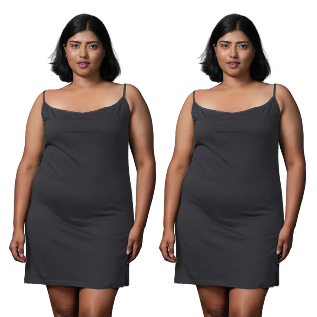 Plus Size Inner Slip For Kurtis Black Pack Of 2