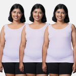 Plus Size Inner Tank Tops For Women White Pack Of 3