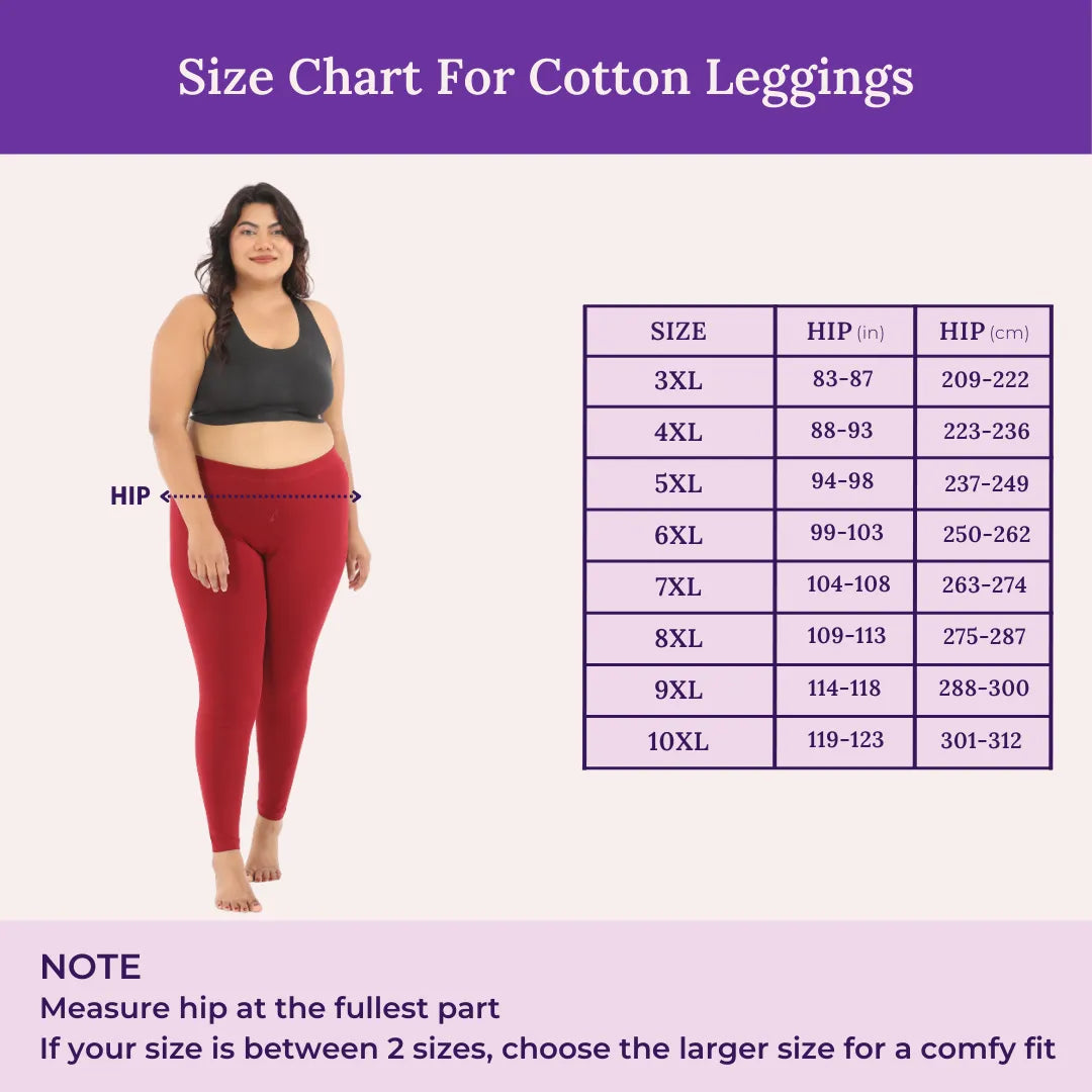 size chat for leggings