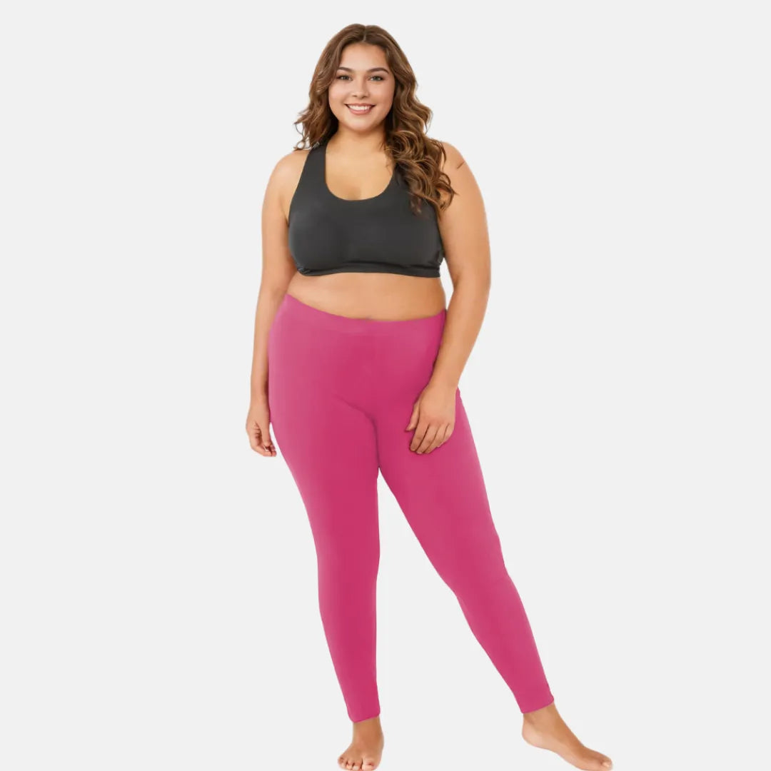 Plus Size Leggings - Dark Pink