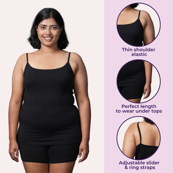 Plus Size Camisole | Soft Adjustable Shoulder Elastic | Offers Full Coverage | Pack Of 2