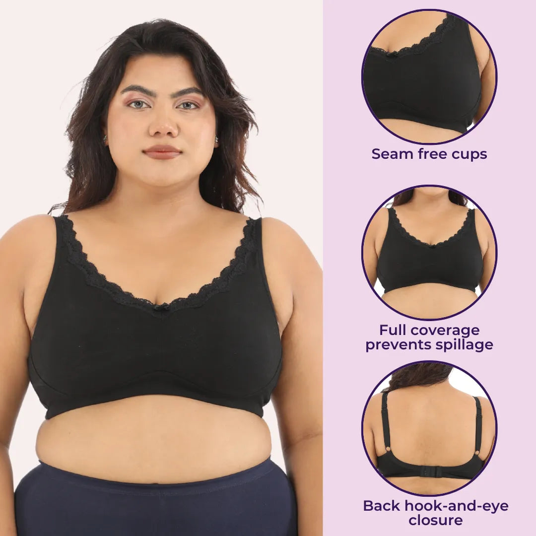 Plus size bra for regular use - Black