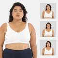 Plus size bra for regularuse-White