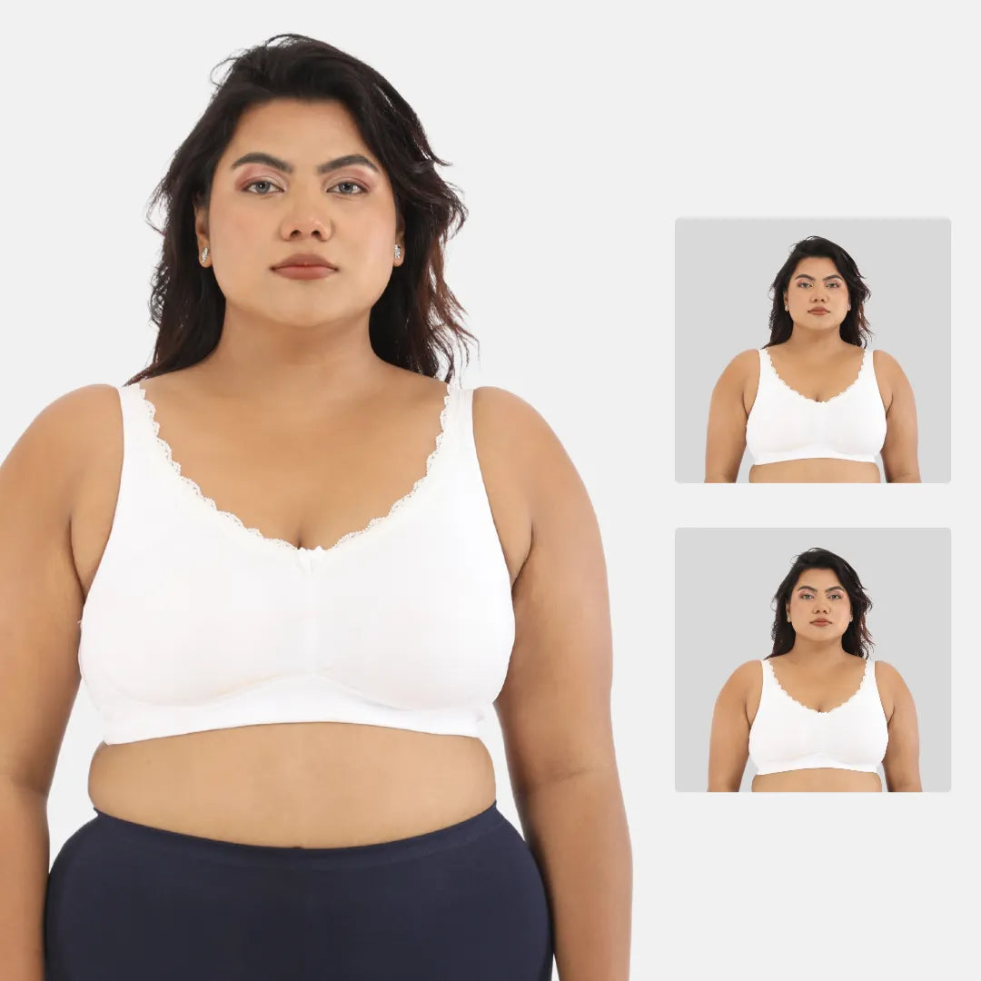 Plus size bra for regular use - White