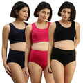 Post Delivery Panties Navy Blue, Black & Dark Pink