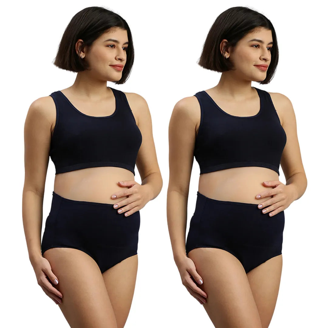 Post Pregnancy Panty Navy Blue & Navy Blue