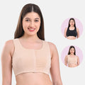 Post Breast Surgery Bra Black & Skin