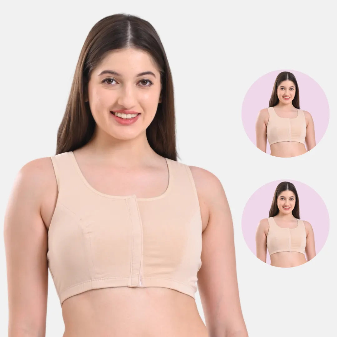  Post Surgery Front Closure Bra Skin Pack Of 2