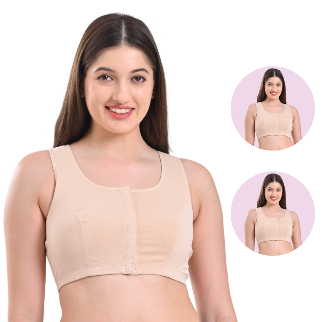  Post Surgery Front Closure Bra Skin Pack Of 2