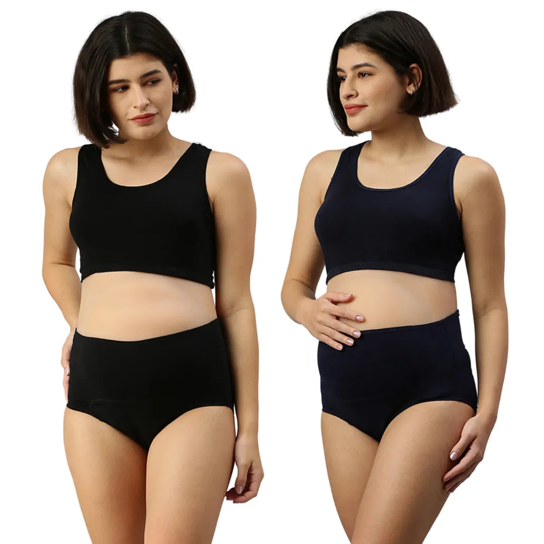 Postpartum Underwear Black & Navy Blue