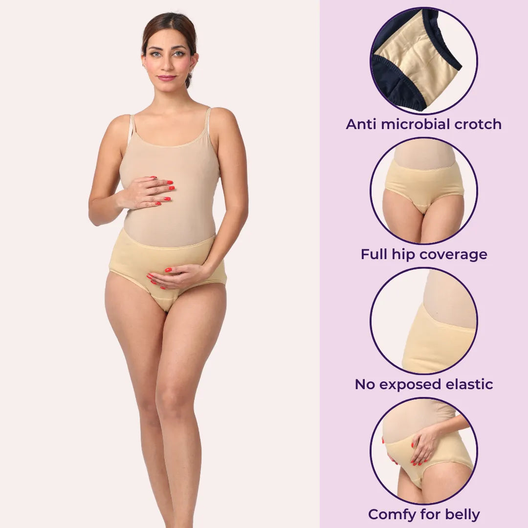 Maternity Incontinence Panties Navy Blue & Skin