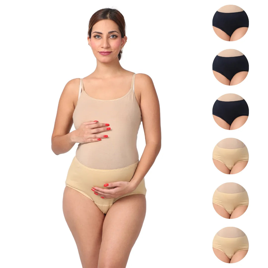 Postpartum incontinence underwear Navy Blue & Skin Pack Of 6