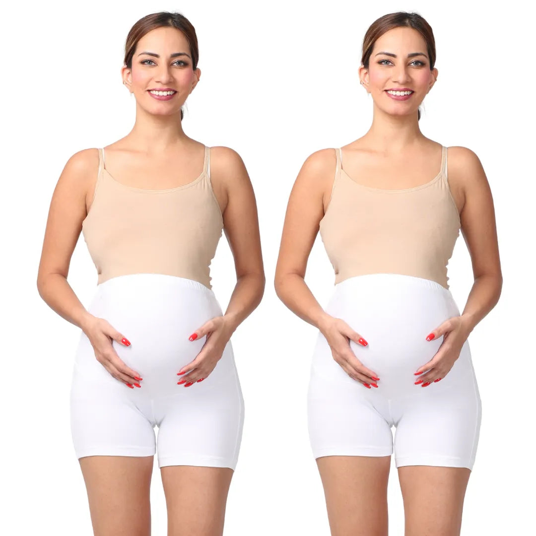 Pregnancy Shorts White Pack Of 2