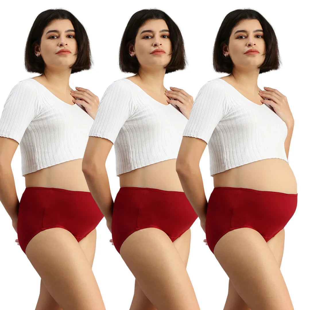 Pregnancy Panty For Women Maroon Pack Of 3