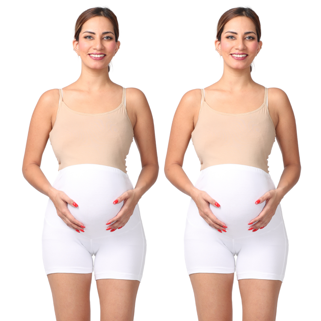 Pregnancy Shorts White Pack Of 2