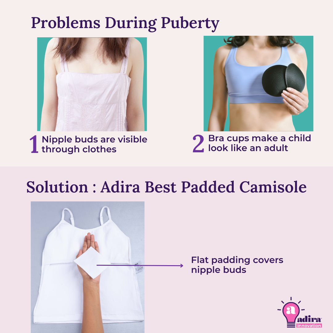 Buy Adira, Girls Beginner Bra For Teens, Teen Bras With Flat Padding For  Coverage, Gives Confidence At School, Beginners Bra With Comfortable  Strecthy Cotton, Pack Of 3