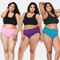 Pure Cotton Panties Light Pink, Magenta & Bright Blue