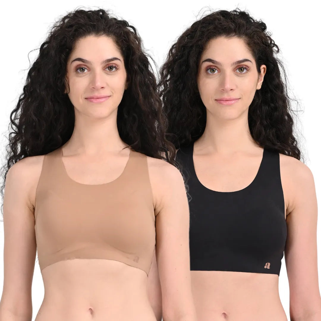 Racerback Sports Bra Black & Burro