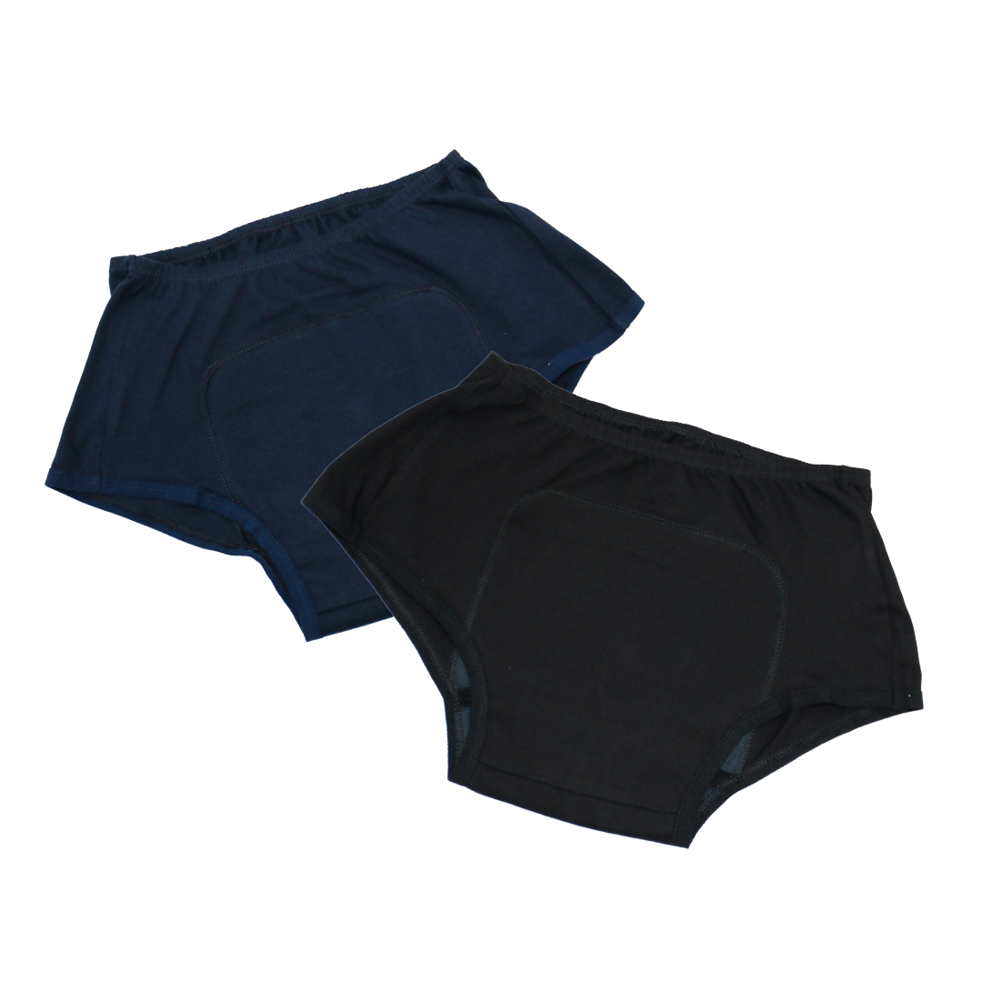 Reusable Teen Boxer Period Panties Navy Blue & Black
