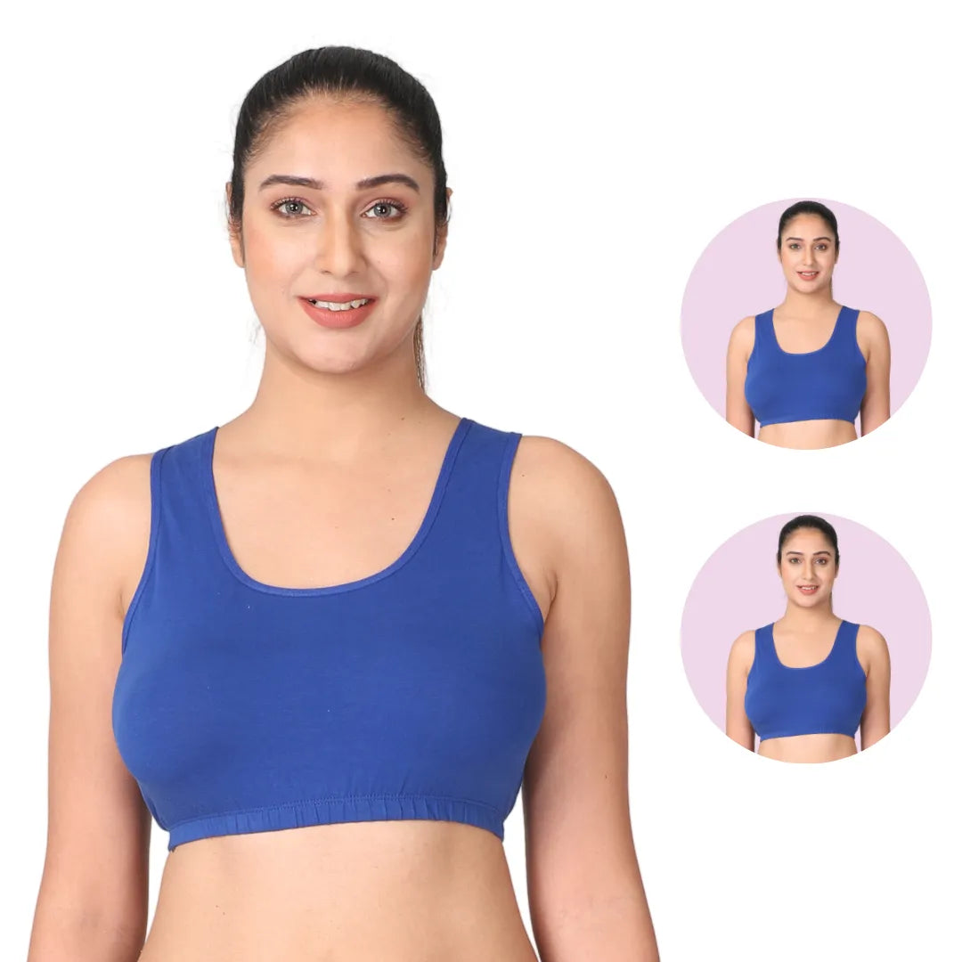 Adira Royal Blue Lounge Bra Pack 2