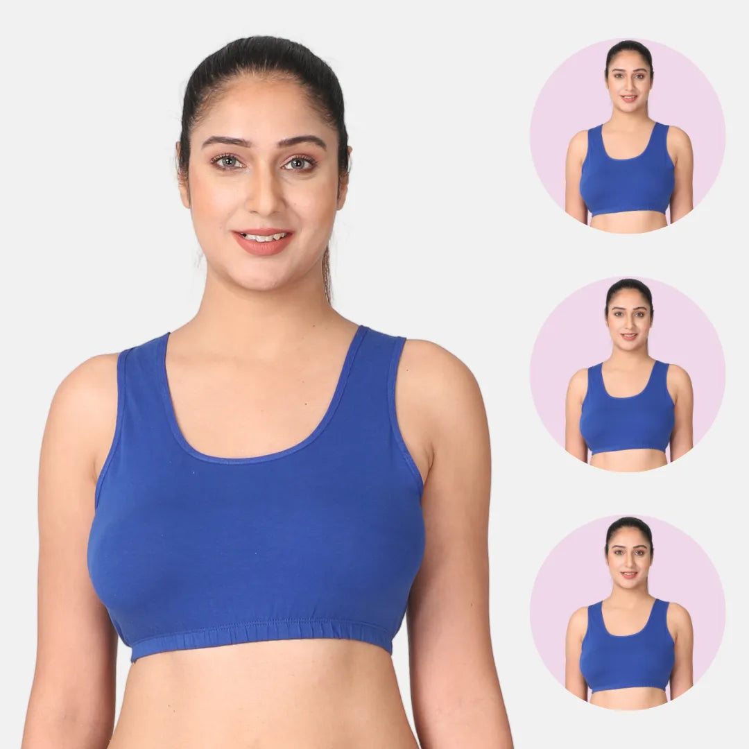 Royal Blue Sleep Bra / Lounge Bra Pack 3