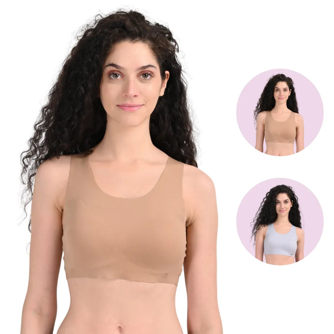 Seamless T Shirt Bra Burro & Cool Grey